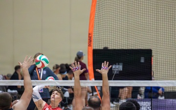 Warrior Games Competitors Play Seated Volleyball at Warrior Games