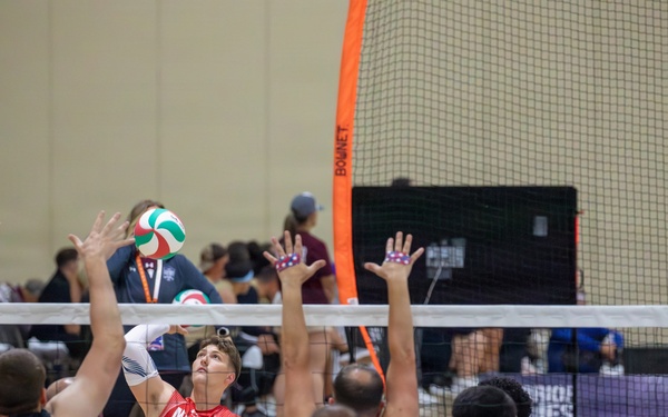 Warrior Games Competitors Play Seated Volleyball at Warrior Games