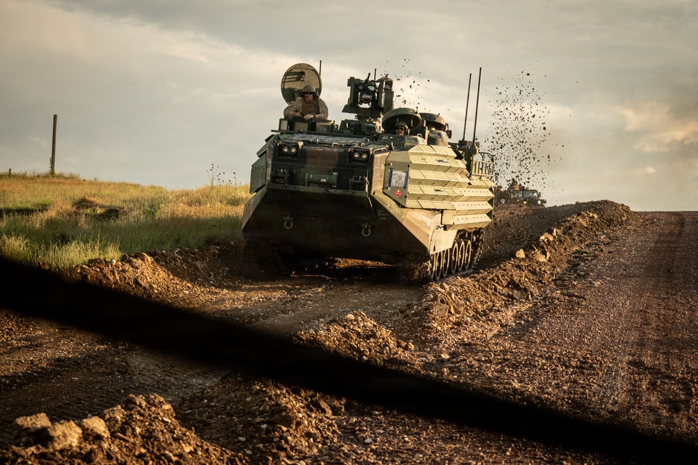 U.S. Marines, allied forces conduct combined arms live fire exercise during Sea Breeze 26 in Romania