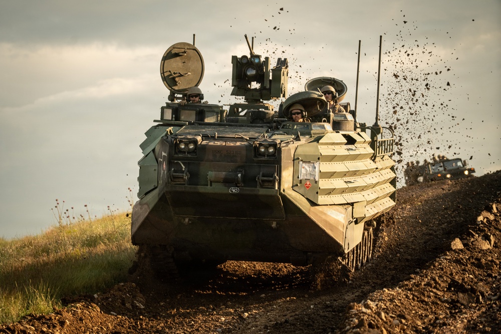 U.S. Marines, allied forces conduct combined arms live fire exercise during Sea Breeze 26 in Romania