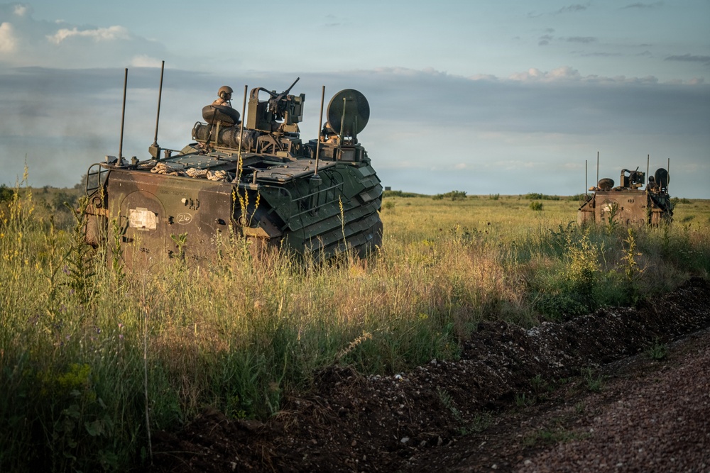U.S. Marines, allied forces conduct combined arms live fire exercise during Sea Breeze 26 in Romania