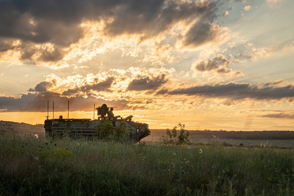U.S. Marines, allied forces conduct combined arms live fire exercise during Sea Breeze 26 in Romania