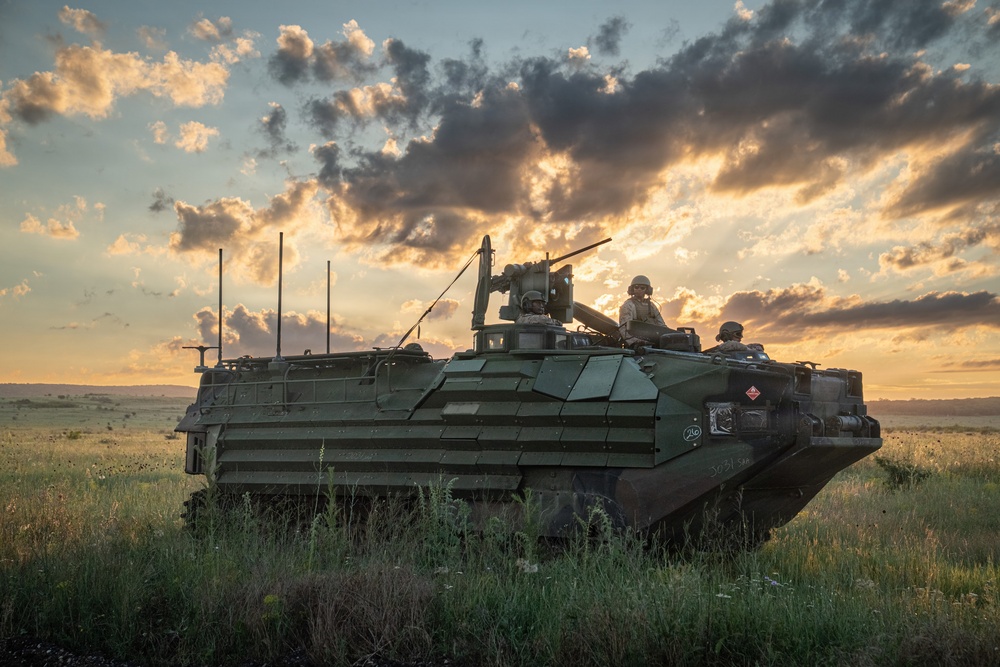U.S. Marines, allied forces conduct combined arms live fire exercise during Sea Breeze 26 in Romania