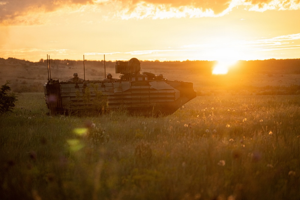 U.S. Marines, allied forces conduct combined arms live fire exercise during Sea Breeze 26 in Romania