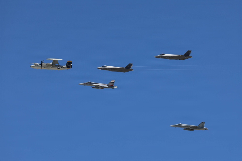 Aircraft conduct a flyover during NASCAR San Diego Weekend