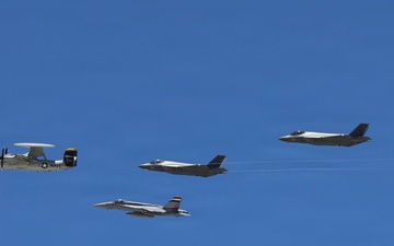 Aircraft conduct a flyover during NASCAR San Diego Weekend