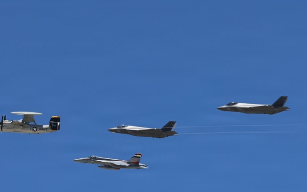 Aircraft conduct a flyover during NASCAR San Diego Weekend