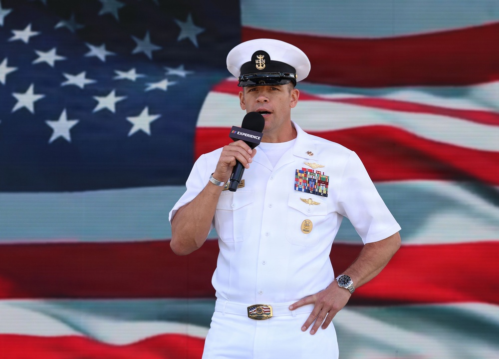 Naval Base Coronado CMC reenlists at NASCAR San Diego Weekend
