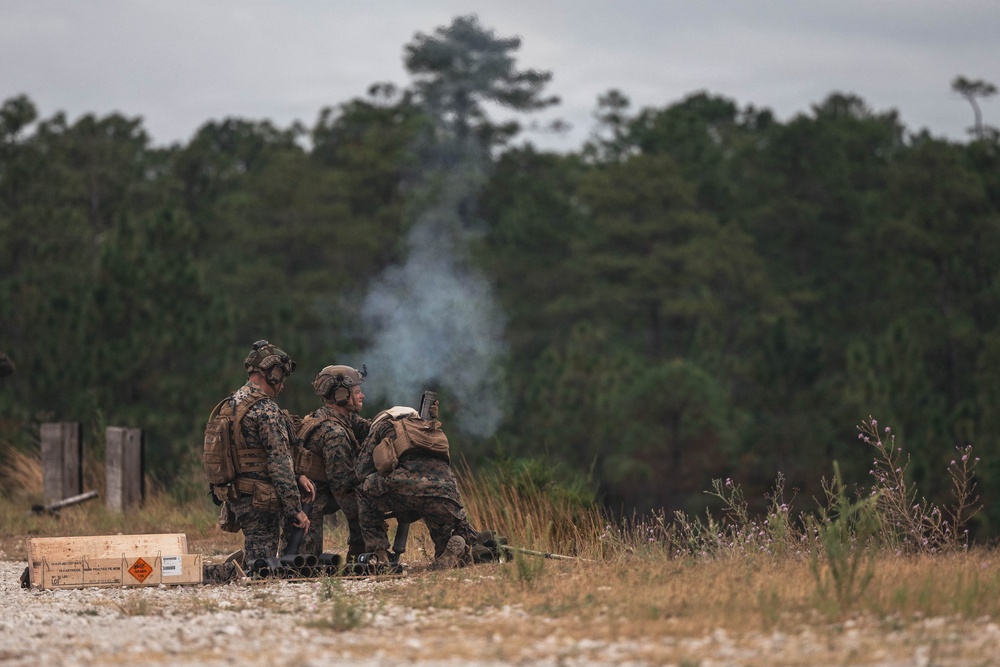 Fleet Exercise 250 | Marines with 1st Bn, 2nd Marines conduct Bilateral Mortar Range with Spanish marines