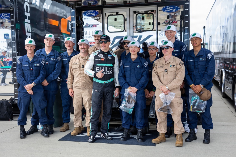 USS Greeneville Sailors meet NASCAR driver Brad Keselowski