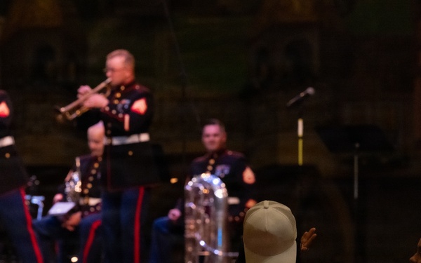 2nd Marine Aircraft Wing Band and U.S. Marine Corps Silent Drill Platoon performs during Fleet Week Norfolk