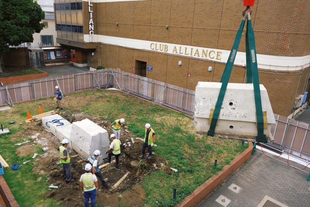 CFAY, NAVFAC Remove Decorative Sign for Water Line Repair