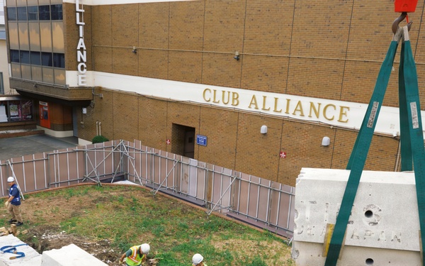 CFAY, NAVFAC Remove Decorative Sign for Water Line Repair