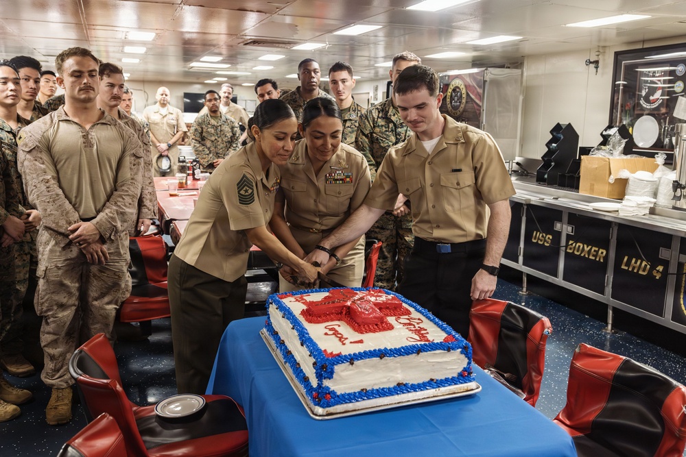 11th MEU Marines, Sailors Hold Cake Cutting Ceremony for Hospital Corps’ 128th Birthday