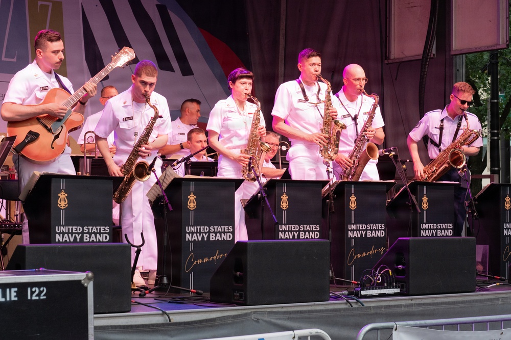 U.S. Navy Band Commodores perform at the Rochester International Jazz Festival in Rochester, New York