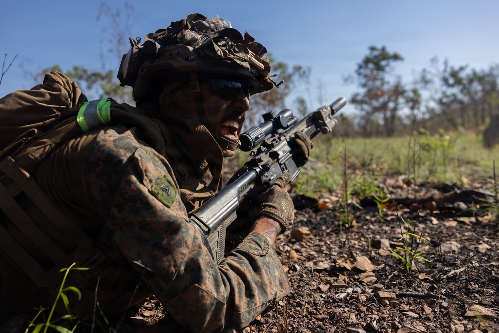 Predator’s Walk 26: US Marines with B Co. conduct squad attack drills