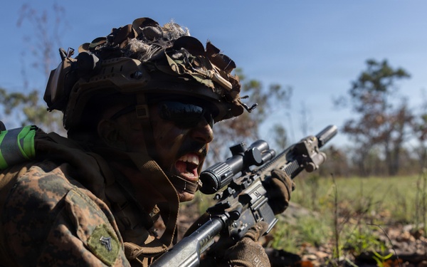Predator’s Walk 26: US Marines with B Co. conduct squad attack drills