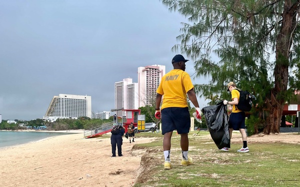 George Washington Sailors Participate in Guam Beach Cleanup