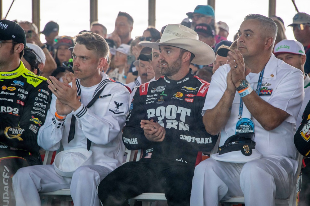U.S. Navy Sailors participate in NASCAR Cup Series driver meeting