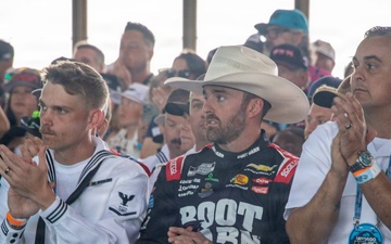 U.S. Navy Sailors participate in NASCAR Cup Series driver meeting