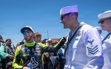 U.S. Navy Sailors participate in NASCAR Cup Series driver meeting