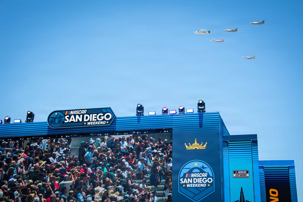 U.S. Navy conducts fly-over during NASCAR Cup Series
