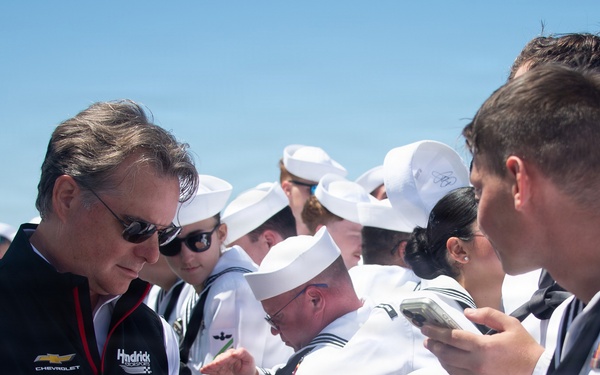 USS Carl Vinson (CVN 70) participates in NASCAR live broadcast