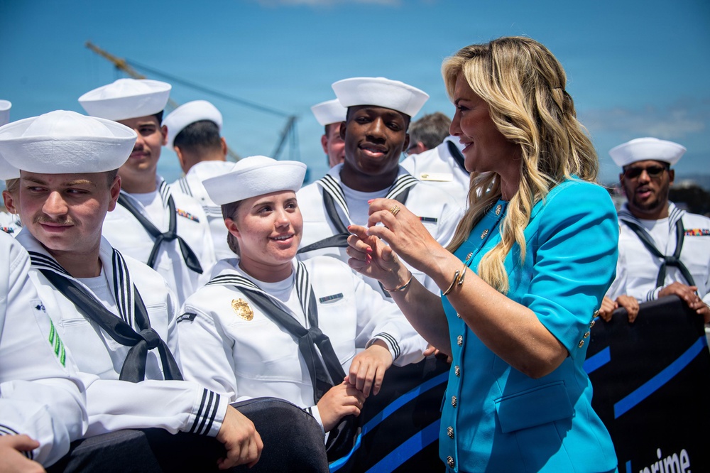 USS Carl Vinson (CVN 70) participates in NASCAR live broadcast