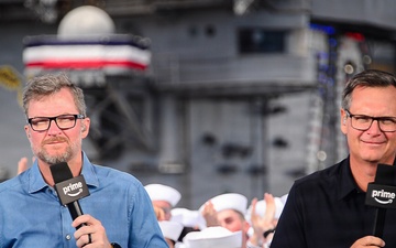 USS Carl Vinson (CVN 70) participates in NASCAR live broadcast