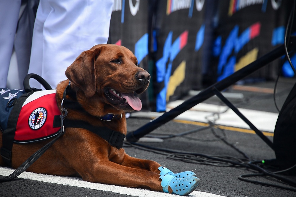 USS Carl Vinson (CVN 70) participates in NASCAR live broadcast