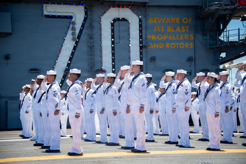 USS Carl Vinson (CVN 70) participates in NASCAR live broadcast