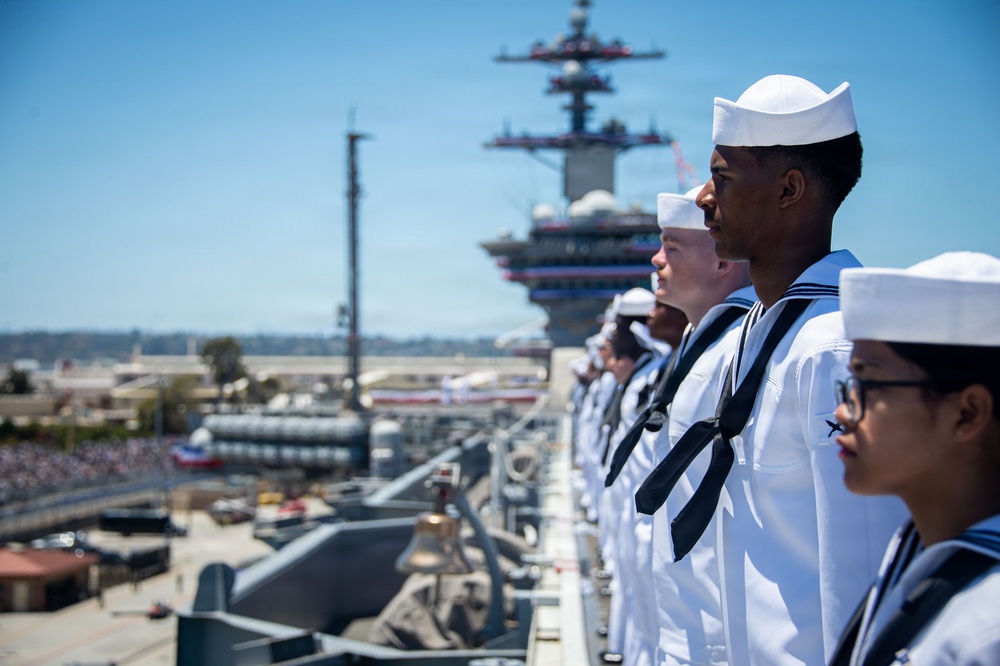 USS Carl Vinson (CVN 70) participates in NASCAR live broadcast