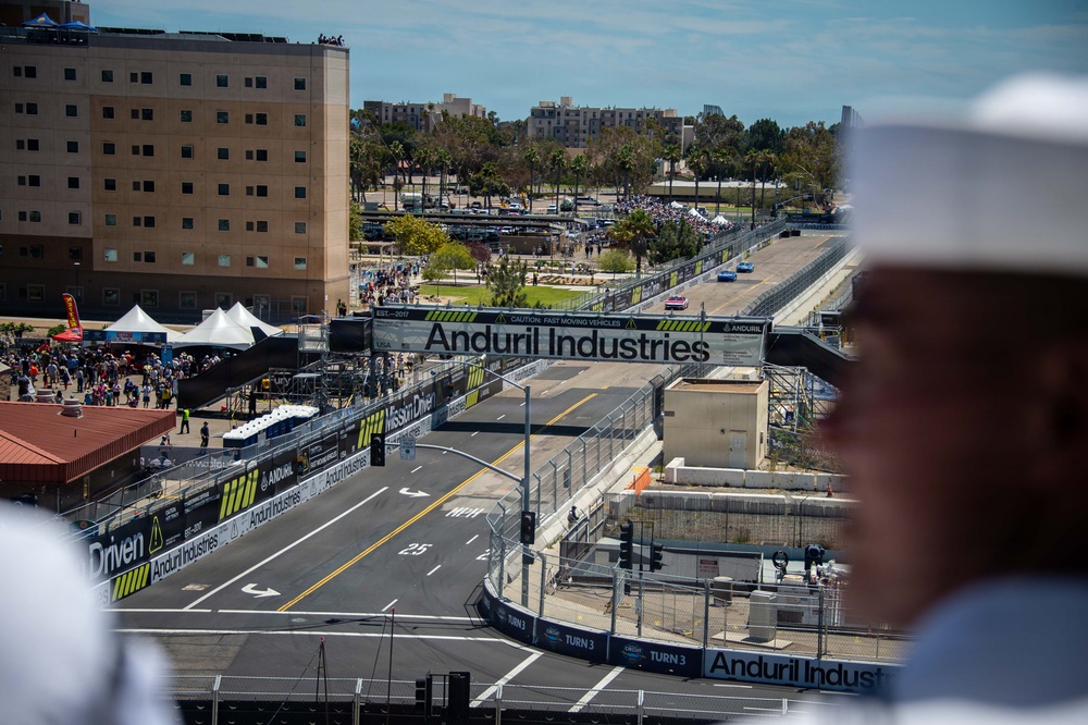 USS Carl Vinson Sailors watch NASCAR Cup Series: Anduril 250 Race the Base