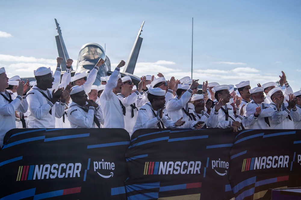 USS Carl Vinson (CVN 70) hosts NASCAR driver Corey Heim