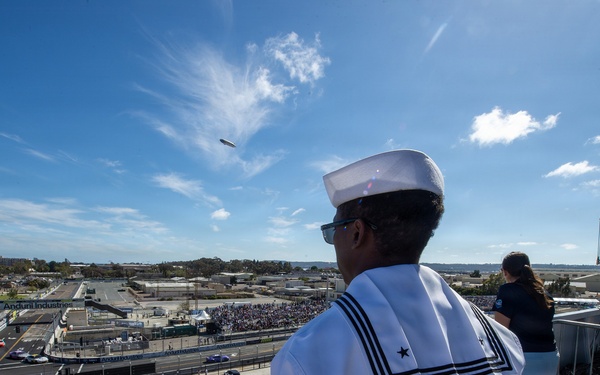USS Carl Vinson Sailors watch NASCAR Cup Series: Anduril 250 Race the Base