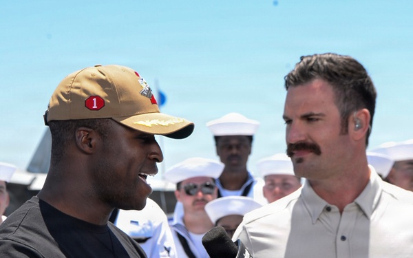 USS Carl Vinson (CVN 70) participates in NASCAR live broadcast