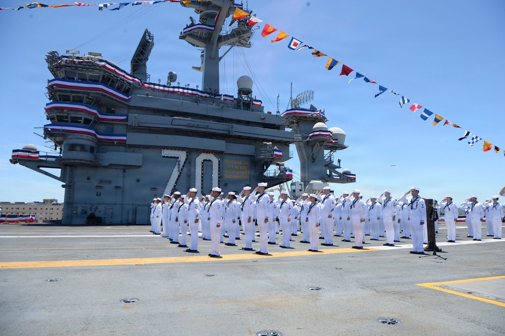 USS Carl Vinson (CVN 70) participates in NASCAR live broadcast