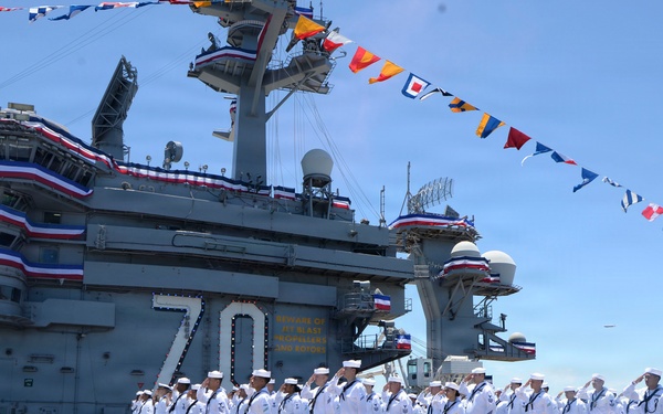 USS Carl Vinson (CVN 70) participates in NASCAR live broadcast