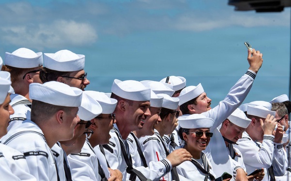 USS Carl Vinson (CVN 70) participates in NASCAR live broadcast