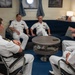 Vice Adm. Doug Perry, commander, U.S. 2nd Fleet, speaks to a Dutch Sailor