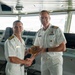 Vice Adm. Doug Perry, Commander, U.S. 2nd Fleet, Presents a Placard to the Commanding Officer of the Royal Netherlands Navy's Combat Support Ship HNLMS Den Helder