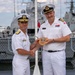 Vice Adm. Doug Perry, commander, U.S. 2nd Fleet, presents a placard to the commanding officer of the Royal Danish Navy frigate HDMS Iver Huitfeldt