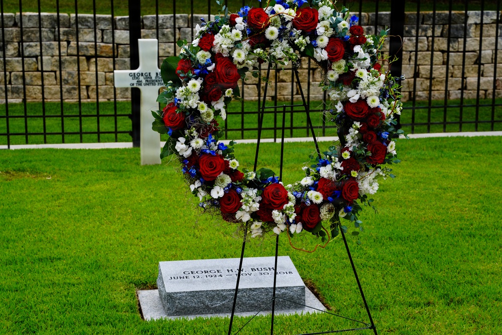 George H.W. Bush's 102nd Birthday Wreath Laying Ceremony
