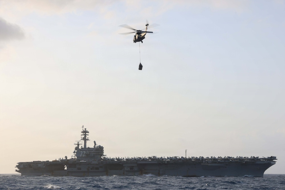 George H.W. Bush Conducts a Vertical Replenishment-at-Sea