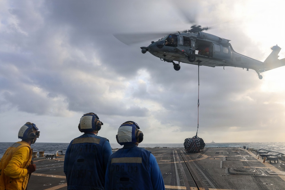 George H.W. Bush Conducts a Vertical Replenishment-at-Sea