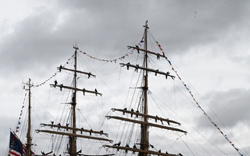 Coast Guard Cutter Eagle leads Sail250 Virginia Parade of Sail