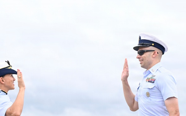 Coast Guard conducts reenlistment during Sail250 Virginia parade of sail opening ceremony