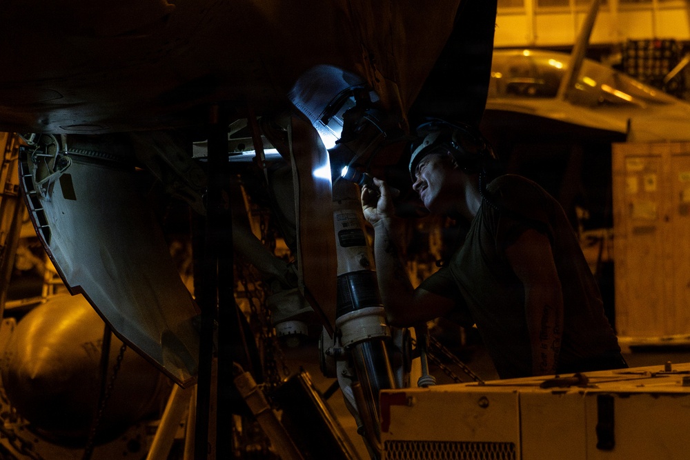 Abraham Lincoln Sailors Conduct Hangar Bay Operations