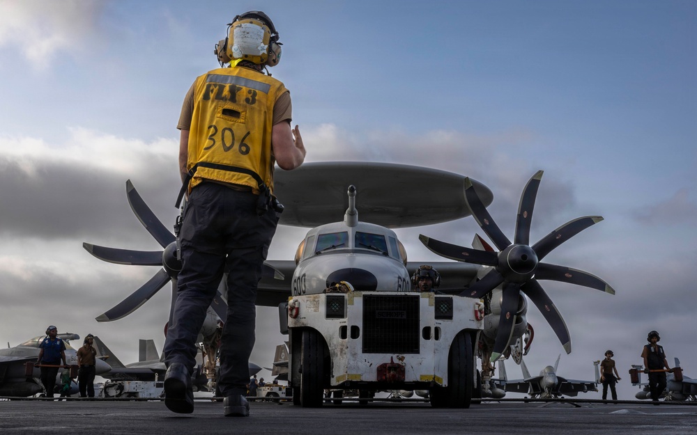 Abraham Lincoln Sailors Conduct Flight Deck Operations