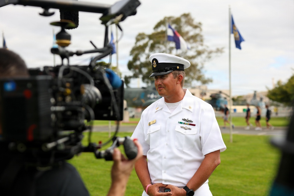 U.S. Navy Chief is Interviewed for NASCAR Documentary
